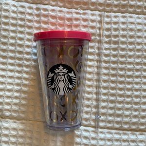 Clear XOXO Starbucks tumbler